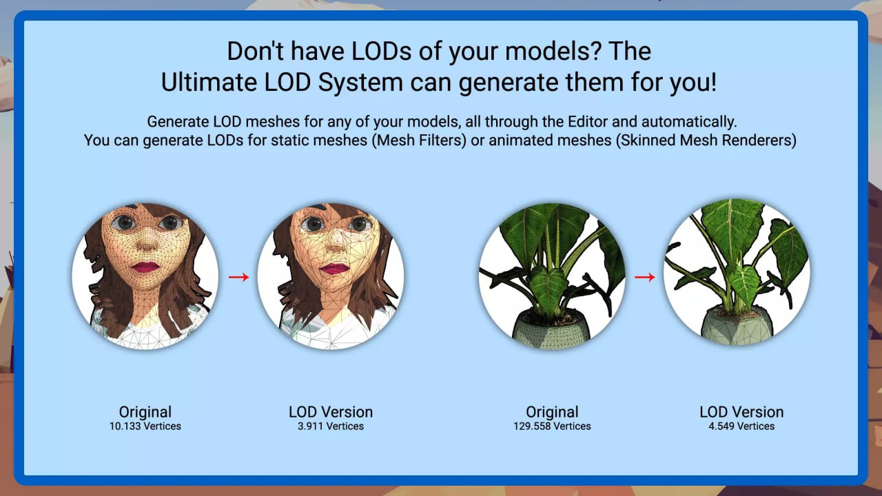 Ultimate LOD System MT - Automatic LOD Generator, Mesh Simplifier & More📱 - изображение 2